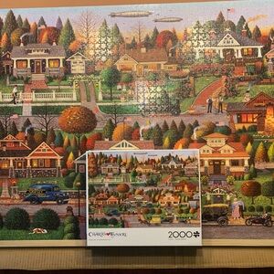 Buffalo Games 2000 piece “Labor Day In Bungalowville” jigsaw sale.